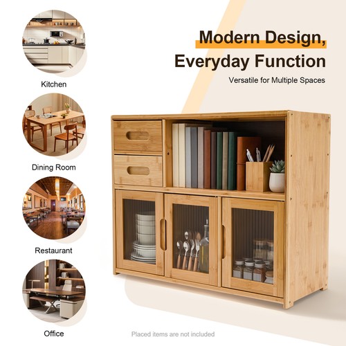Bamboo kitchen storage cabinet - bamboo,